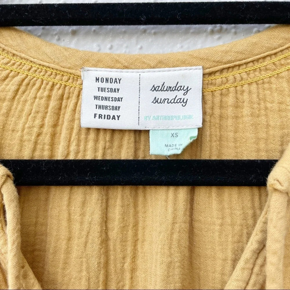 Anthropologie Saturday Sunday Lydia Ombre Tunic Dress Gauze Yellow Sz XS - Picture 7 of 10